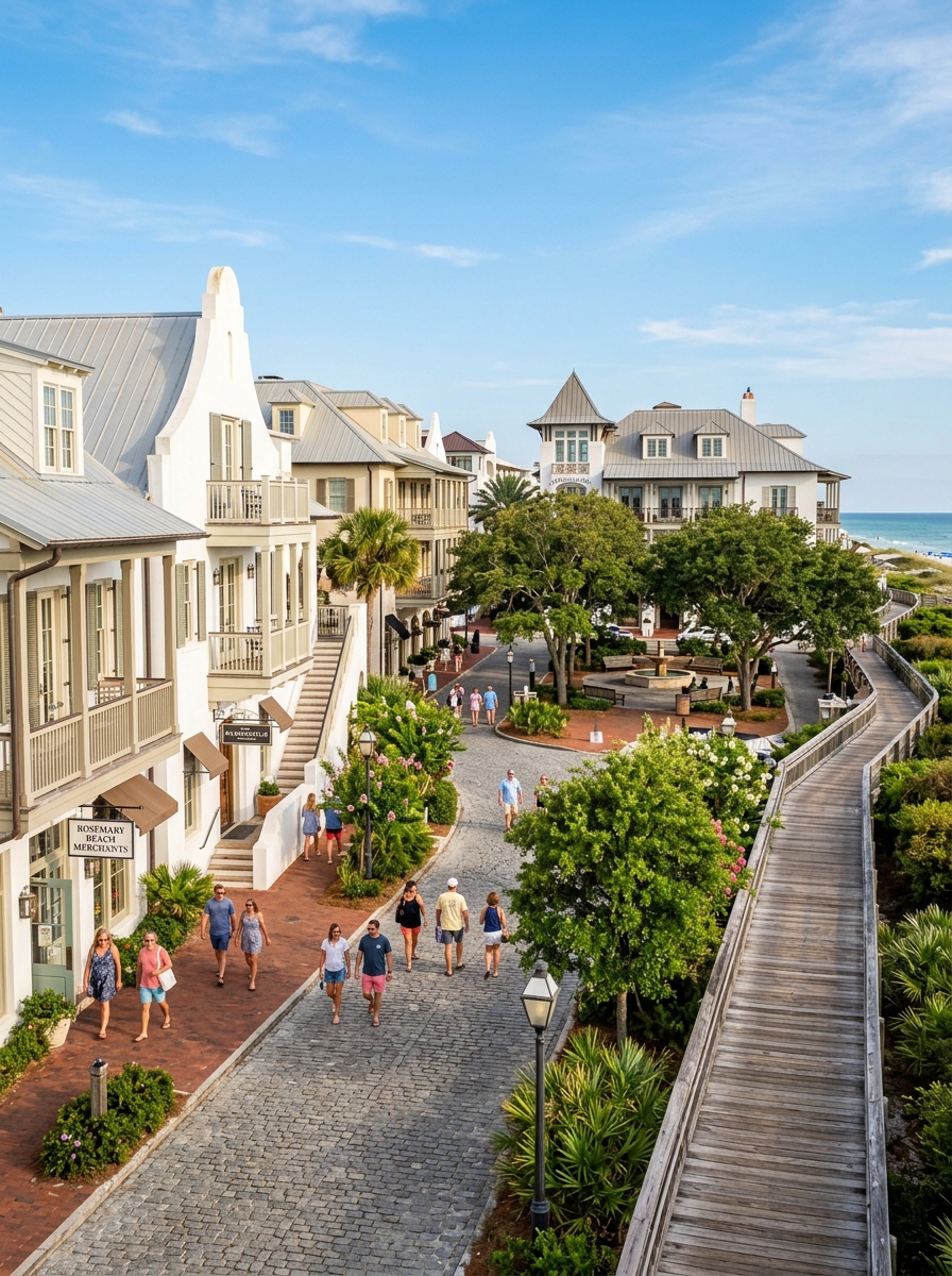 Rosemary Beach 30A neighborhood - Courtyards & boardwalks